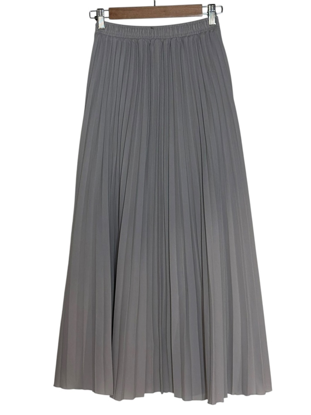 Lace Girl Pleated A-Line Maxi Skirt Size S-M Gray BalletCore Minimalist Coquette